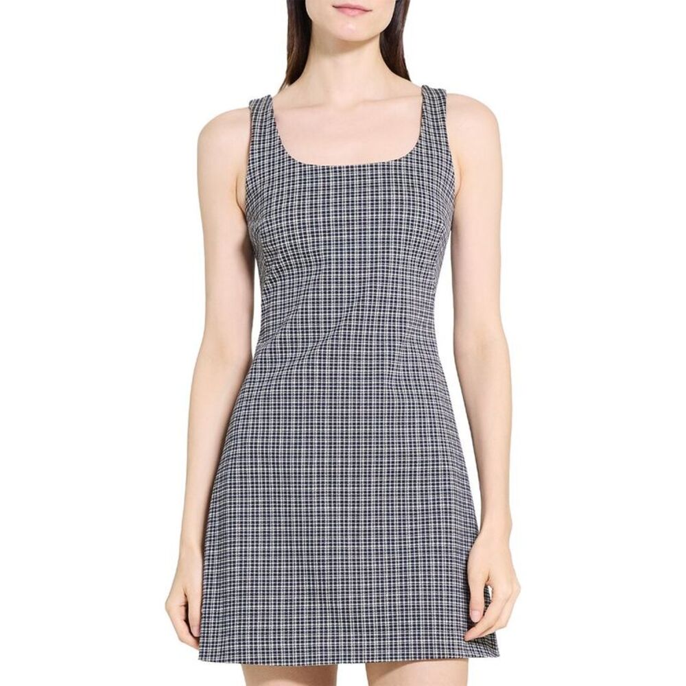 Theory Womens Scoop Tank Dress, Brown